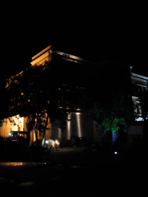 View of palace at night