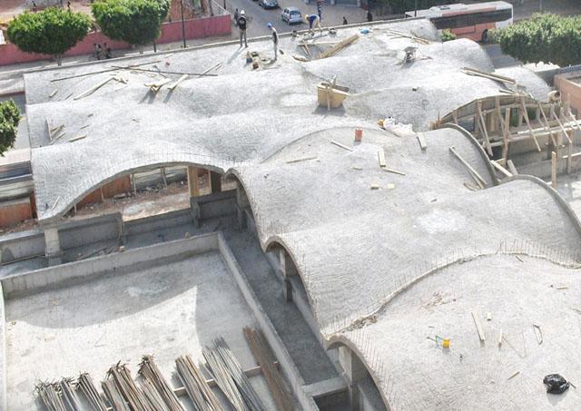 View from above, prefabricated vaults
