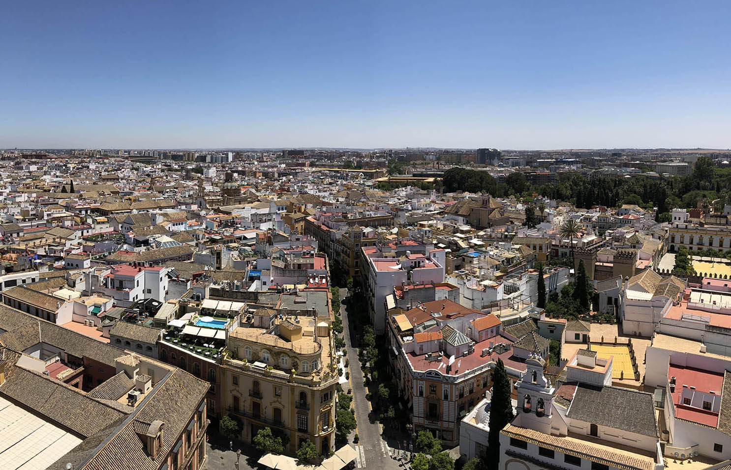 General view of Seville from La Giralda tower.