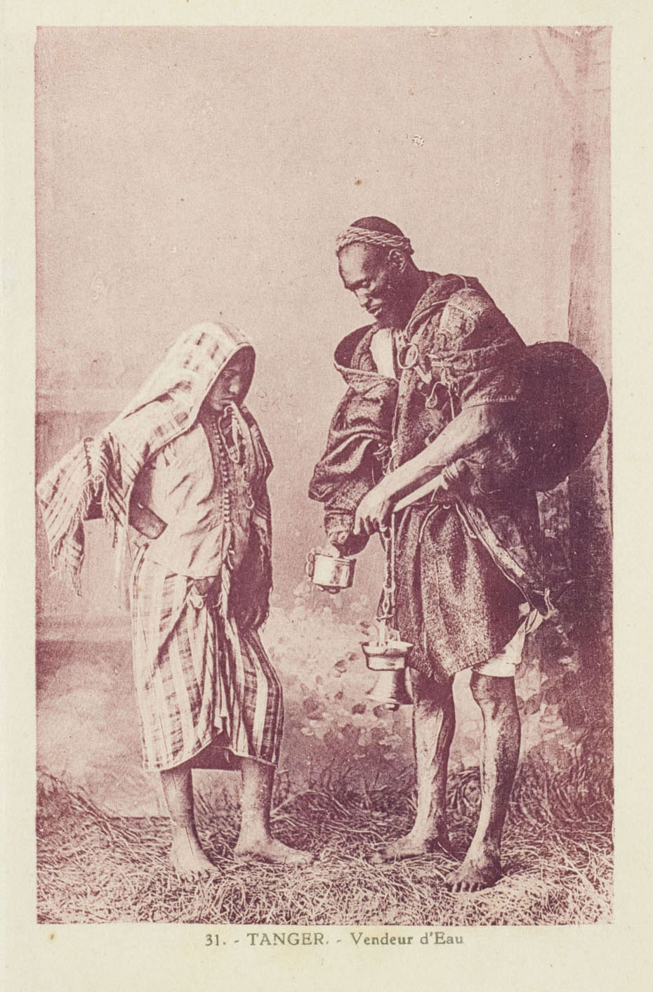Portrait of a water seller and woman in traditional clothing