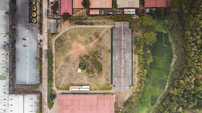 Drone view of the site