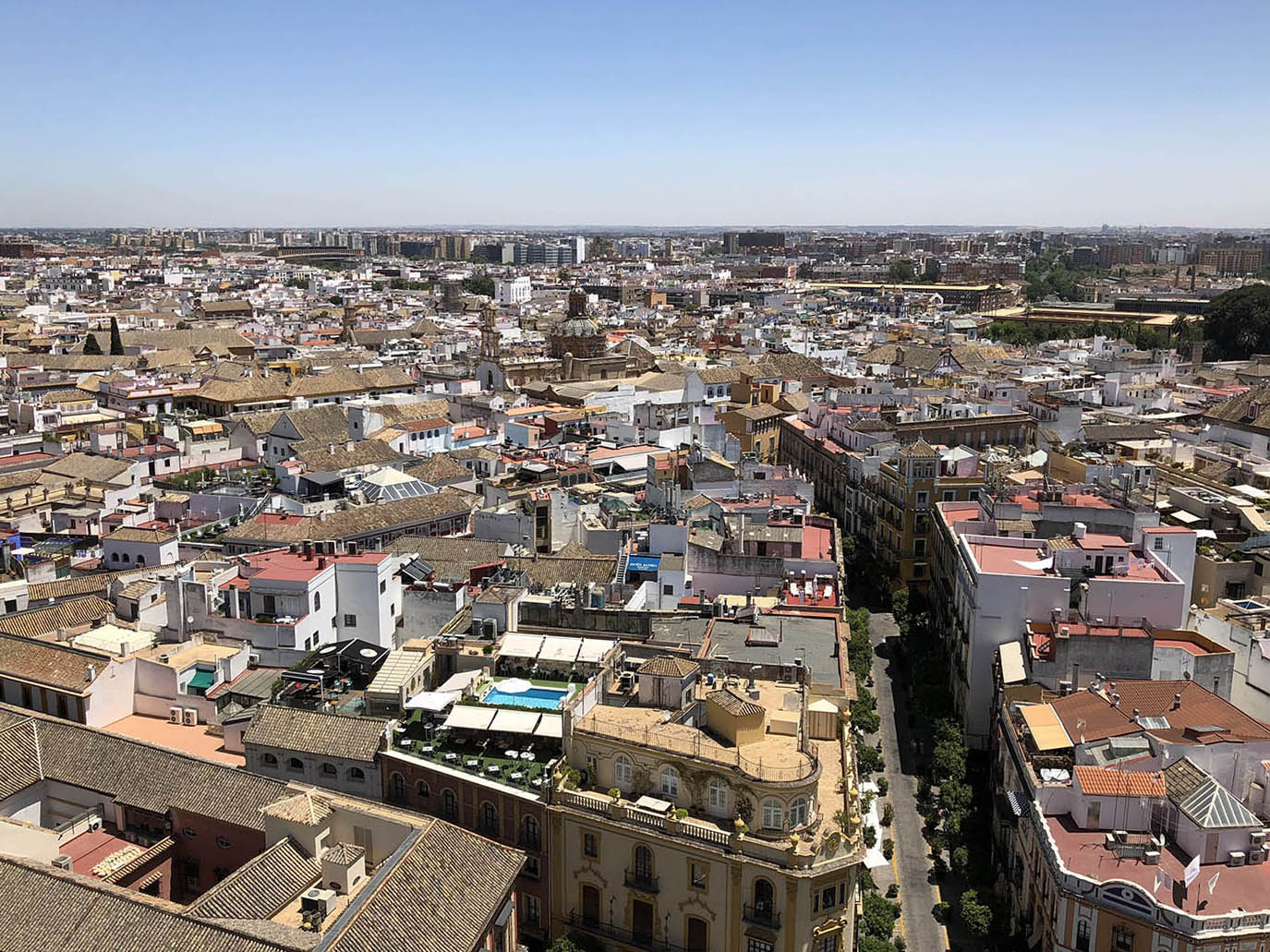 General view of Seville from La Giralda tower.