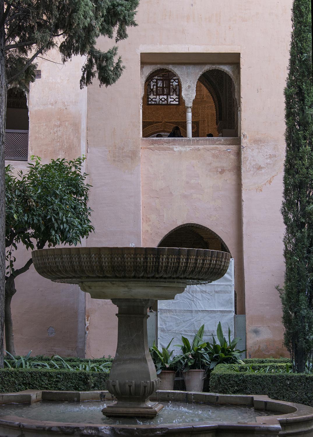 View of fountain in Daraxa's garden