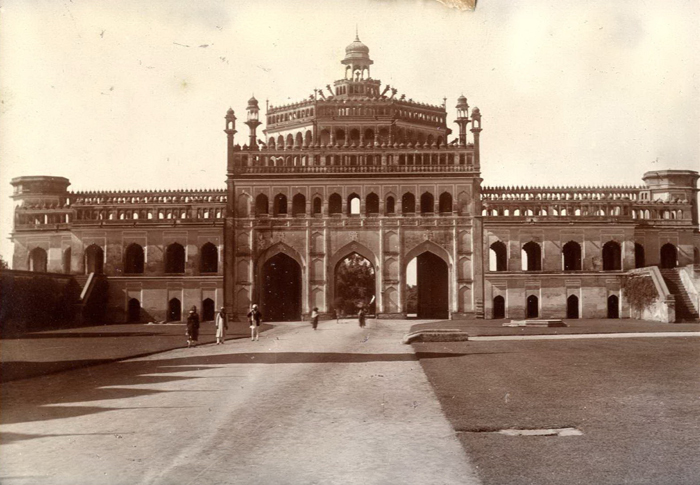 19th century image of the approach to the Imambara entrance