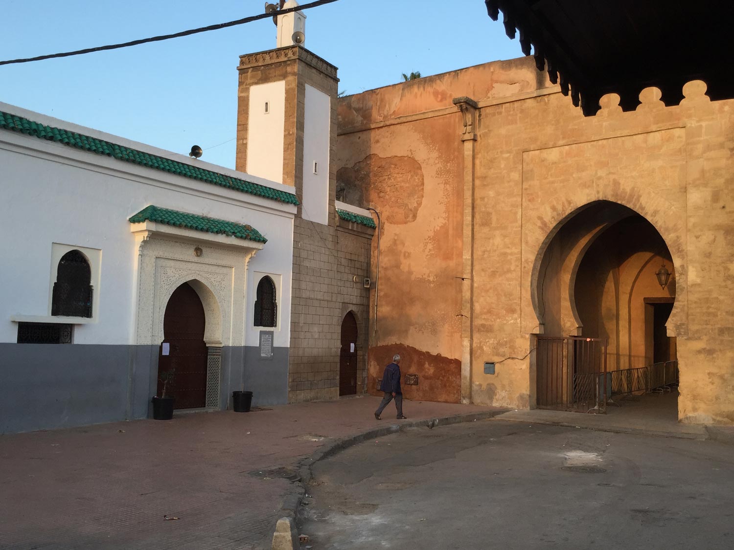 View from the interior of the gate with the mosque facade on the left