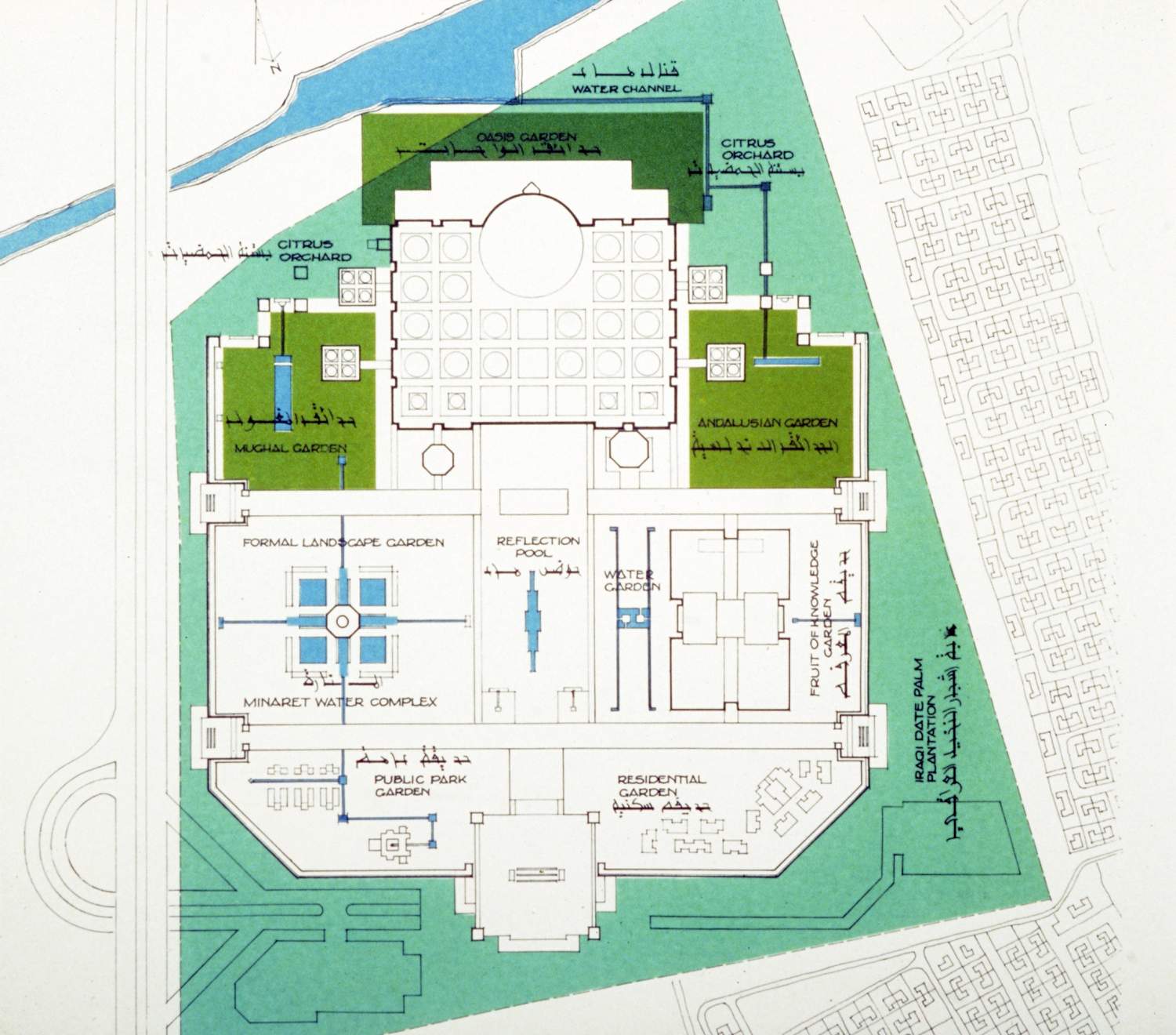 Site plan, Water and Landscape of the Islamic Heritage.
