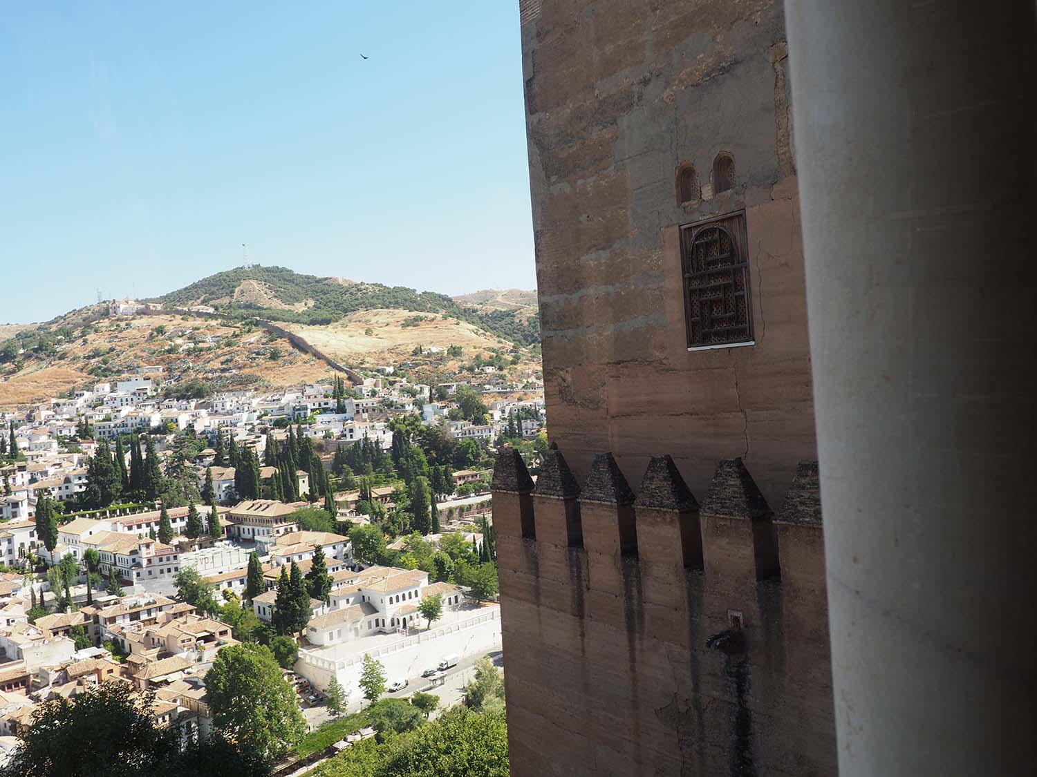 View of Granada and the Torre de Comares from the Cuarto Dorado