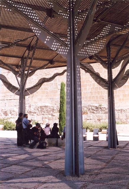 Visiting group in Shade Pavillion
