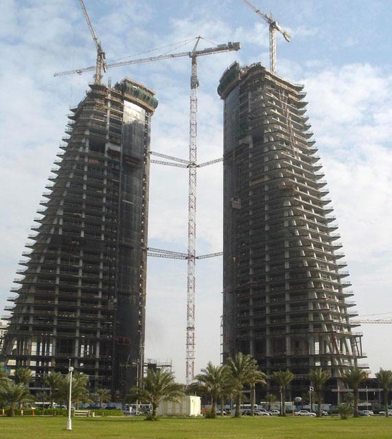 Bahrain World Trade Centre - Construction progress