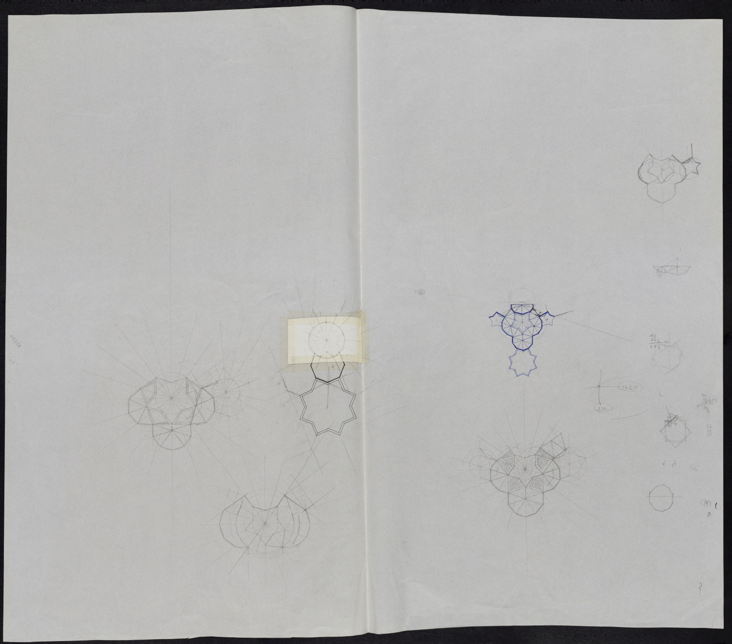 Studies of muqarnas ornament from various unidentified sites.