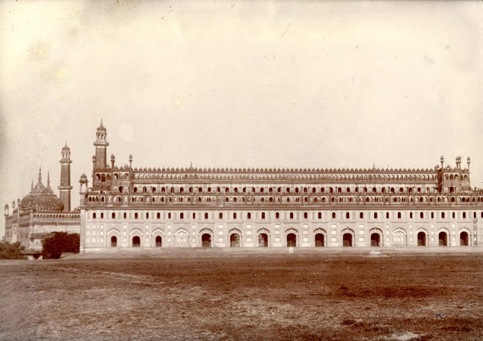 19th century image of side facade of the Imambara