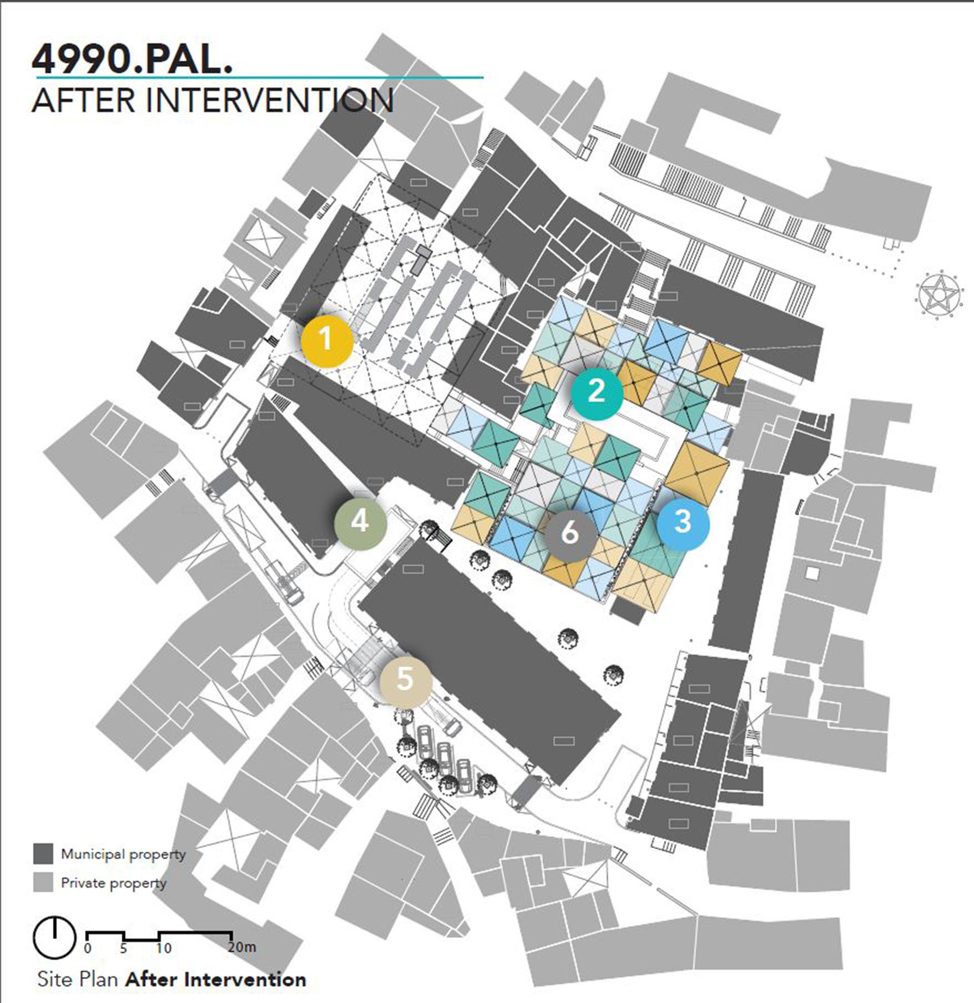 <p>Site plan, after intervention</p>