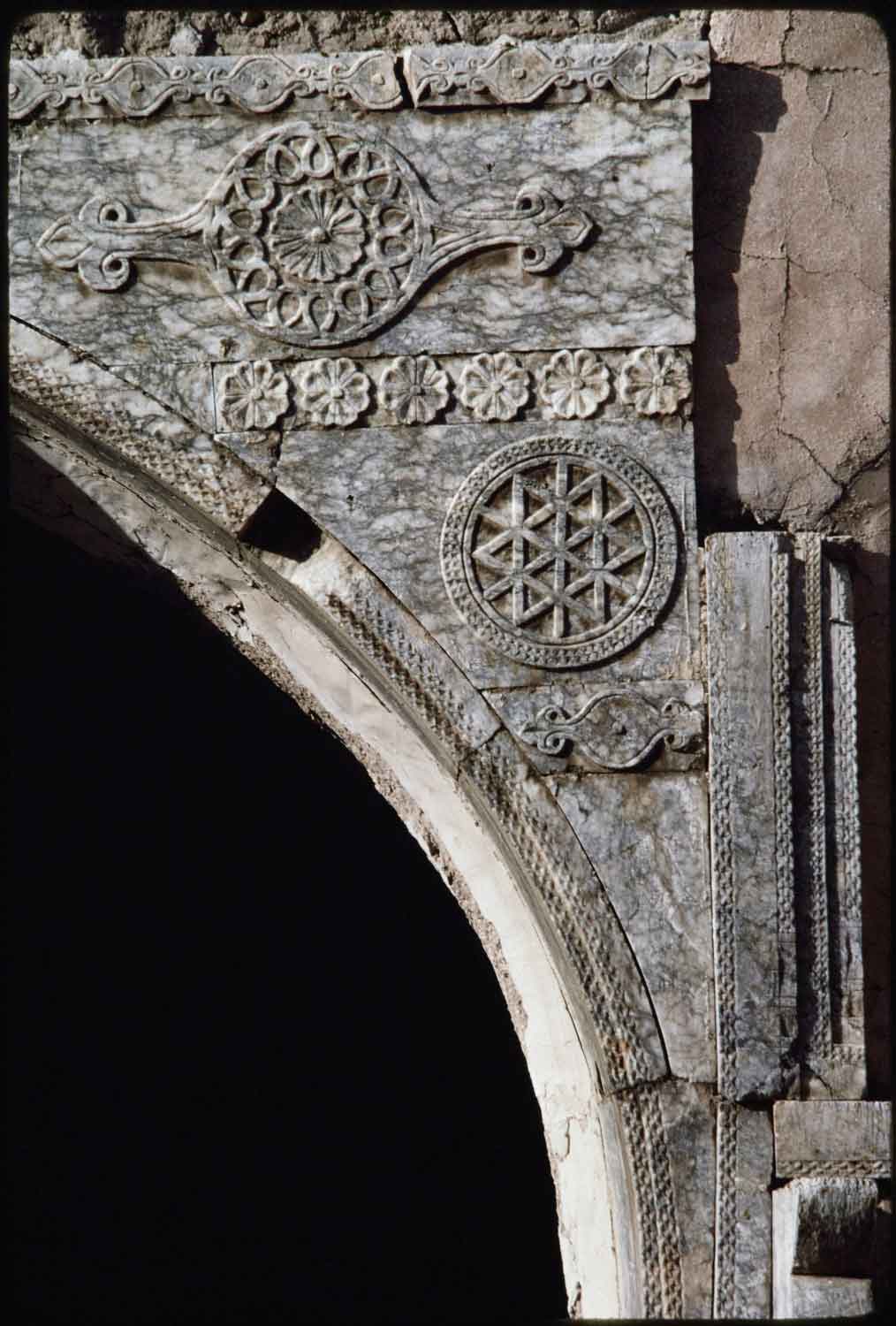 Courtyard, detail of spandrel of north iwan.