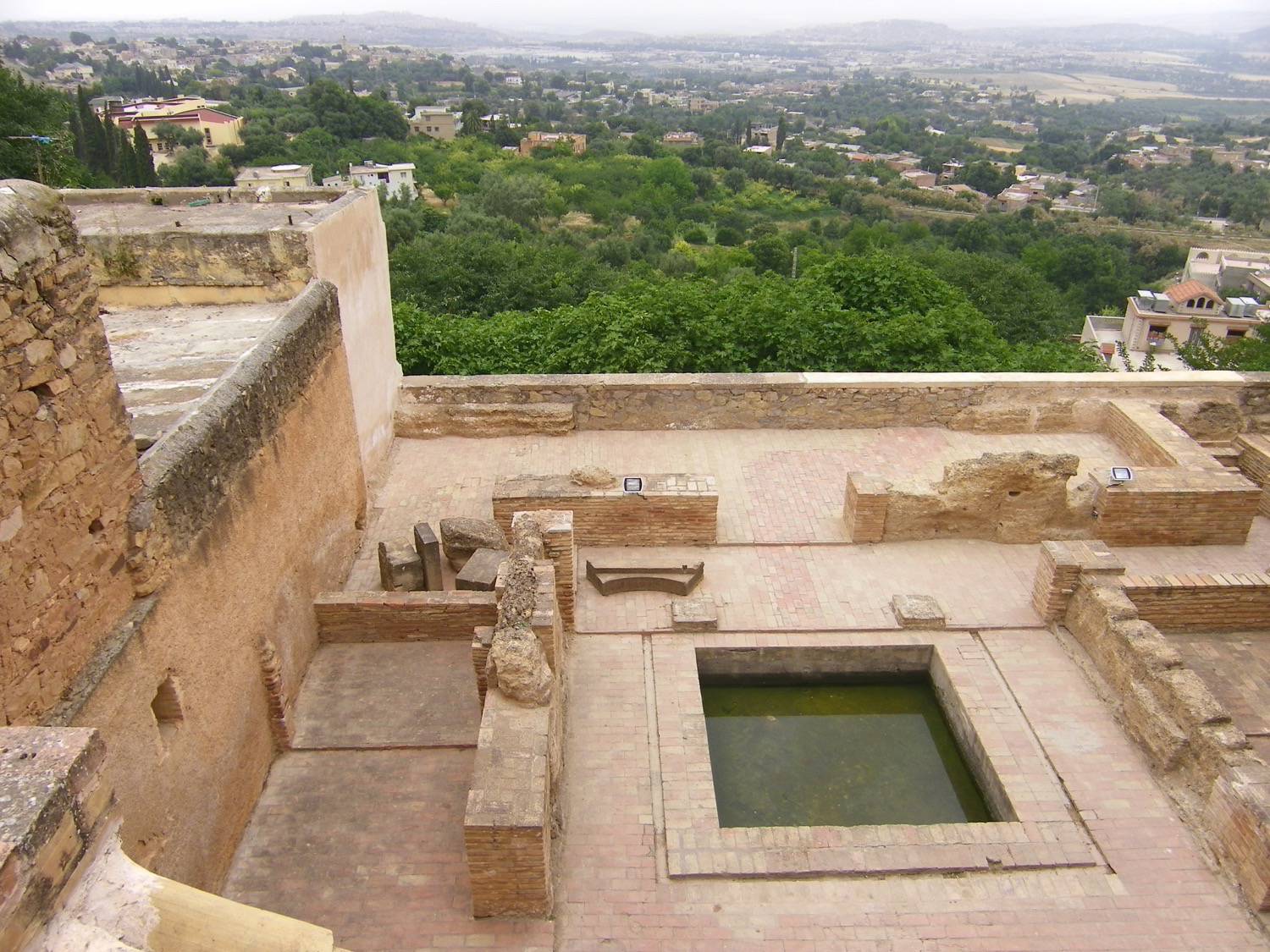 View from above of the courtyard basin