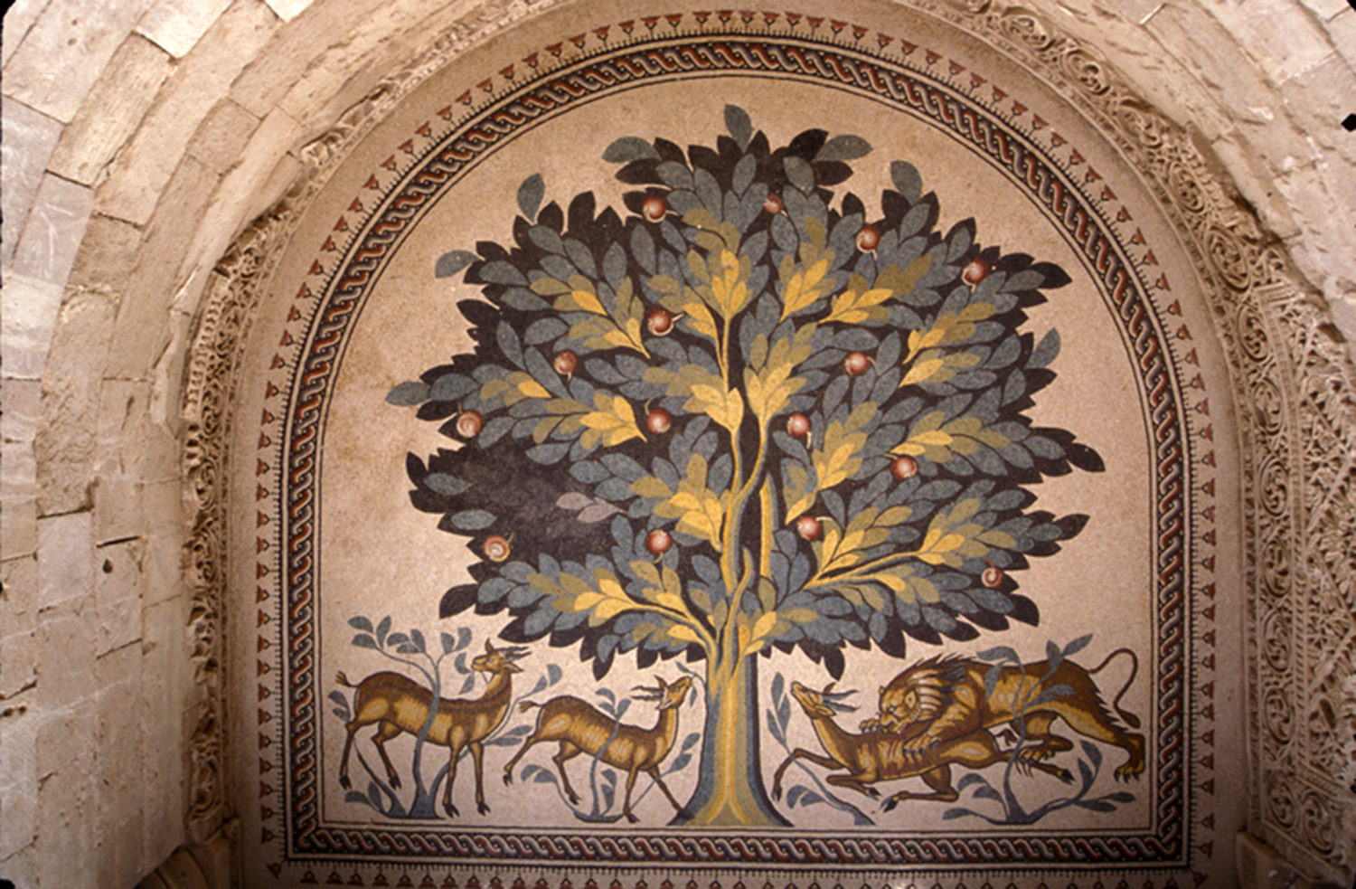 Detailed view of mosaics, tree of life 
