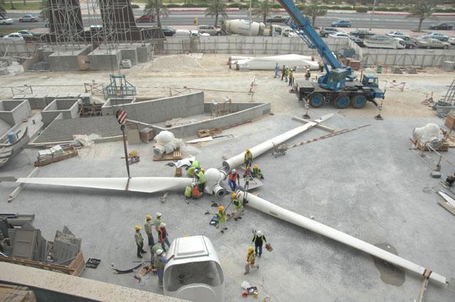 Bahrain World Trade Centre - Turbine blades assembled