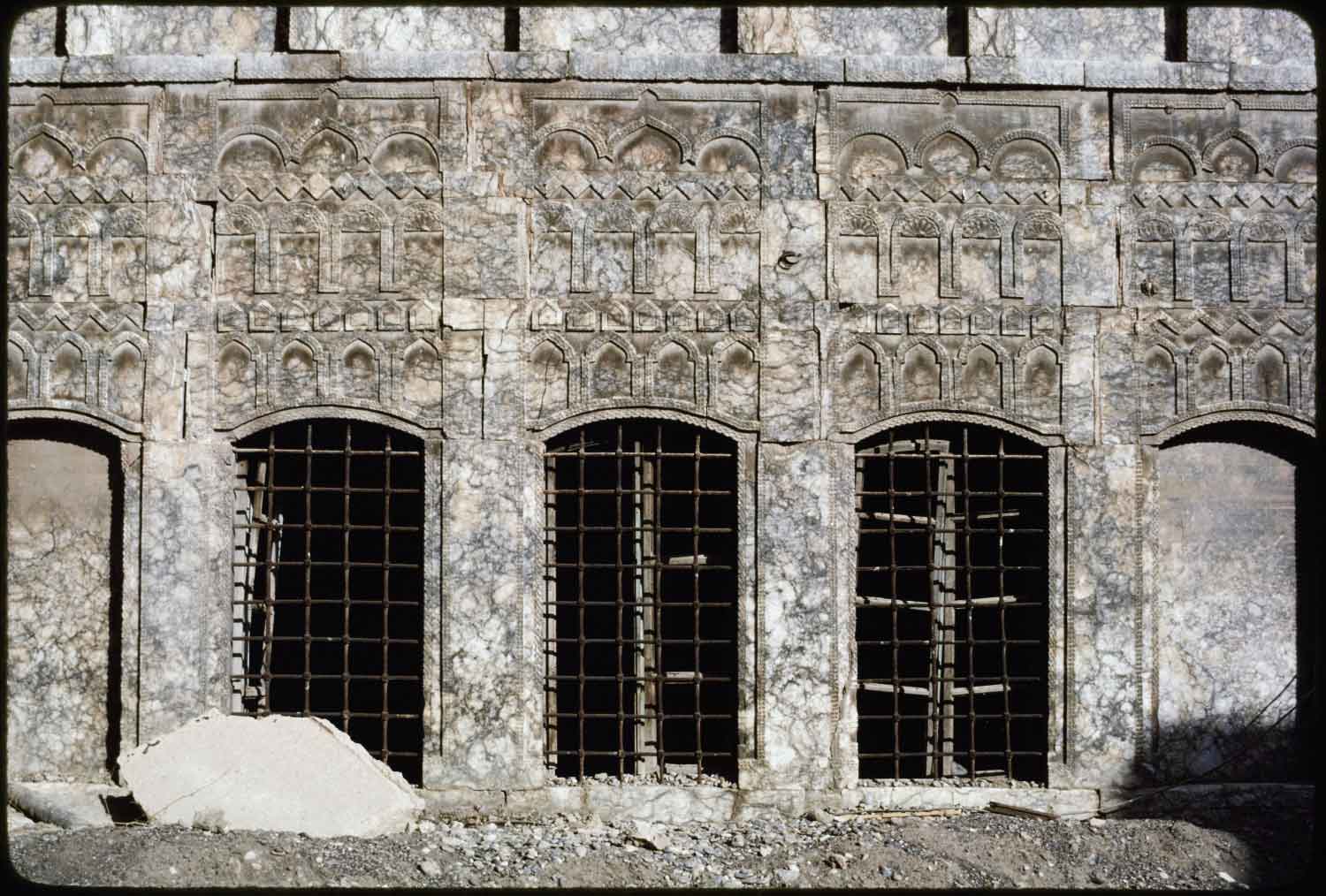 Bayt al-Tutunji - Exterior detail of stonework around windows.
