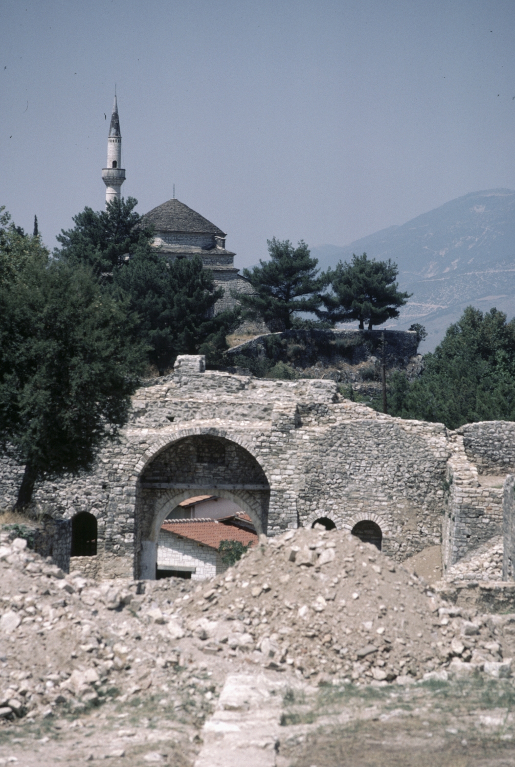 Citadel ruins, with Aslan Pasha Mosque in distance