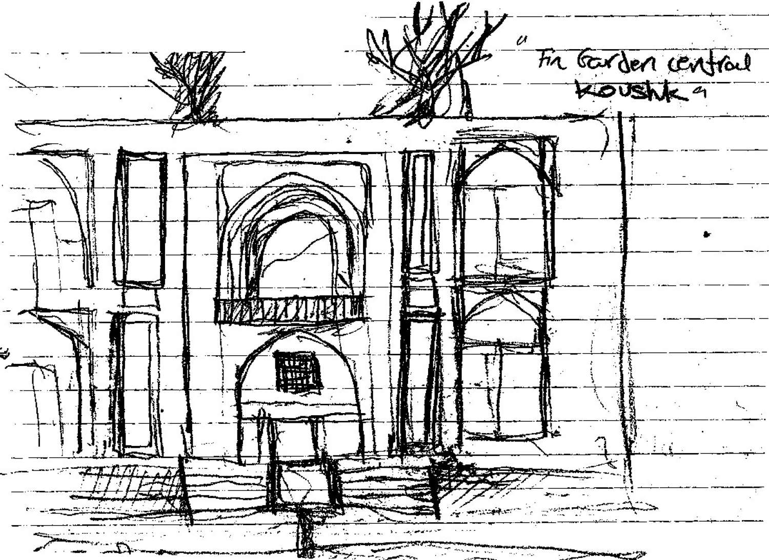 Sketch of Pavilion at Bagh-i Fin.