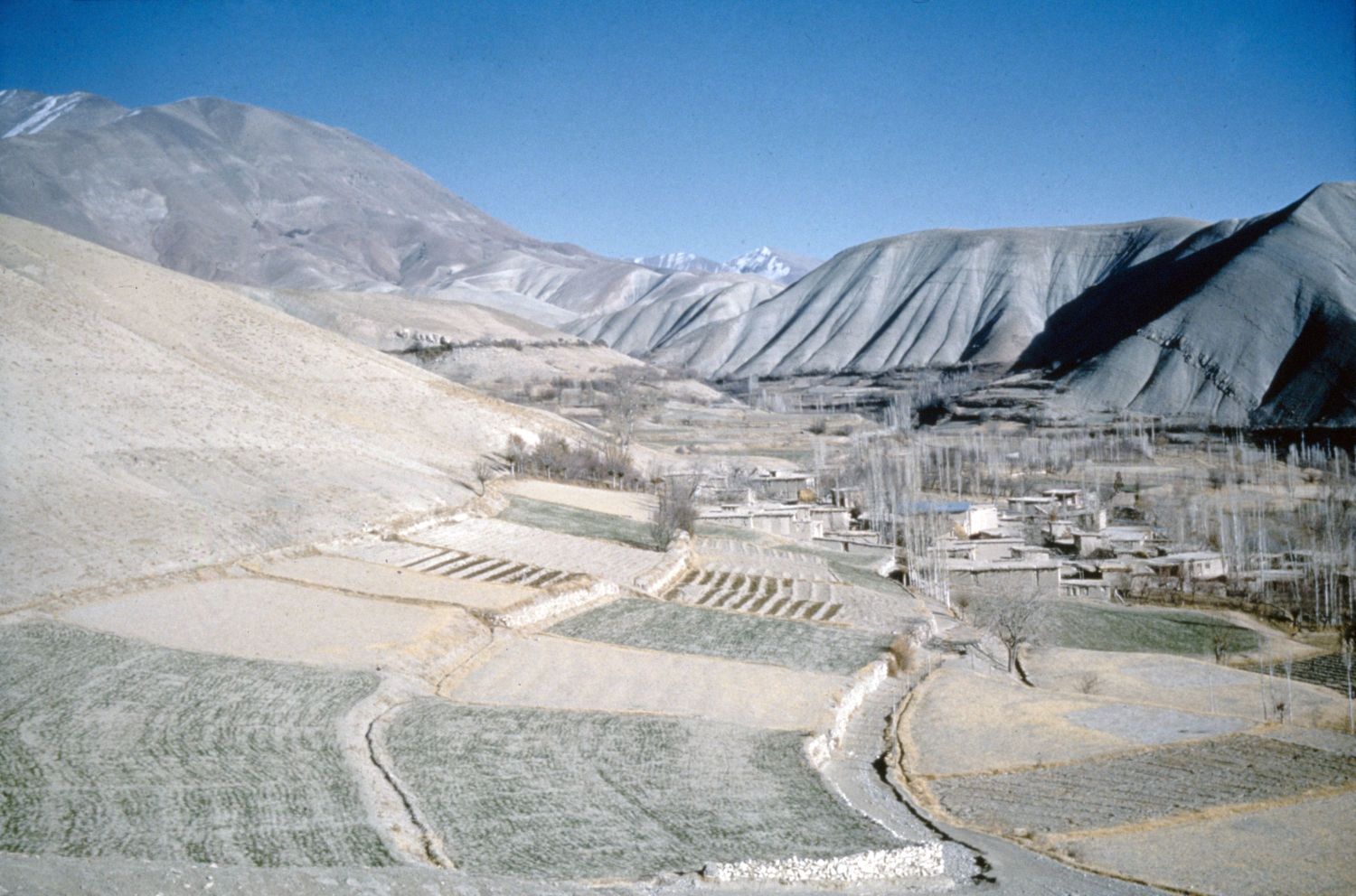 General view of a village in the Alburz Mountains, Iran. 