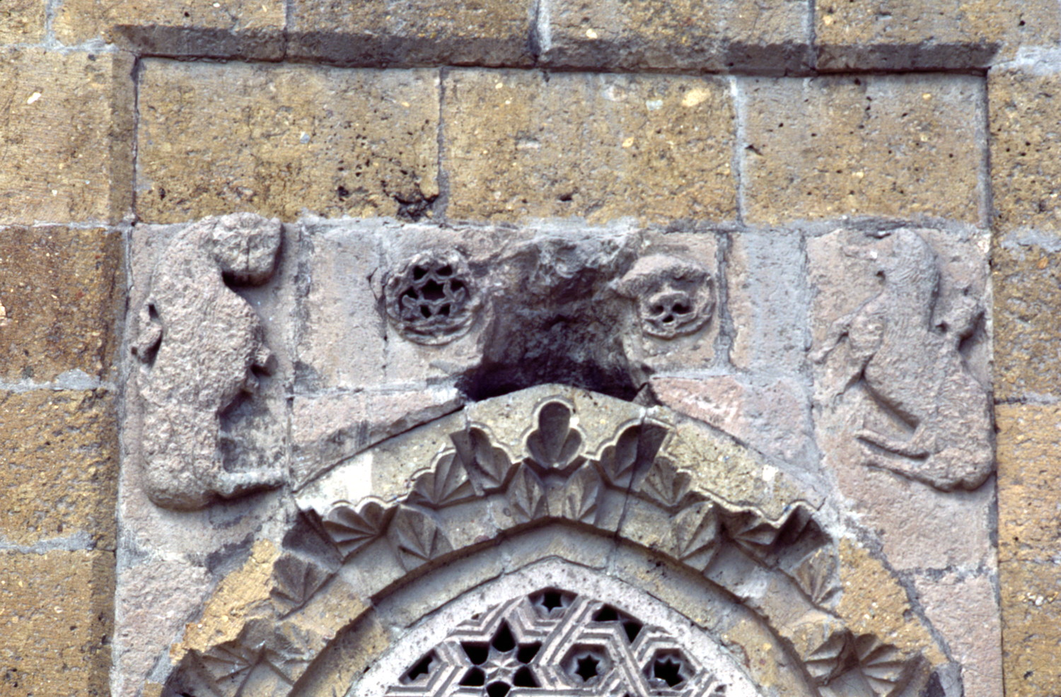 Exterior detail of relief over window