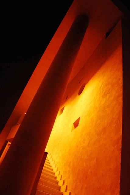 Detail of external wall from kid's area (night shot)