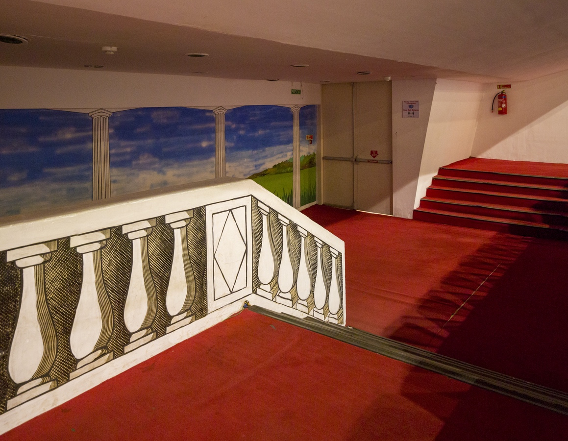 <p>Staircase with painted balustrade. Occasionally, the artworks are re-painted</p>