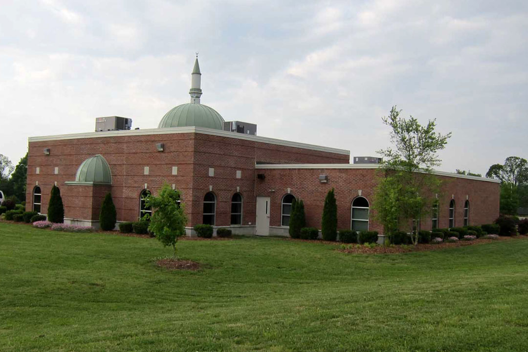 Northeast (rear) elevation, with exterior of mihrab