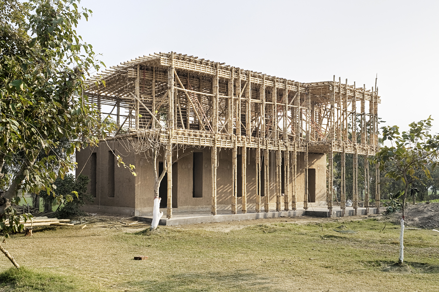 School building during construction 