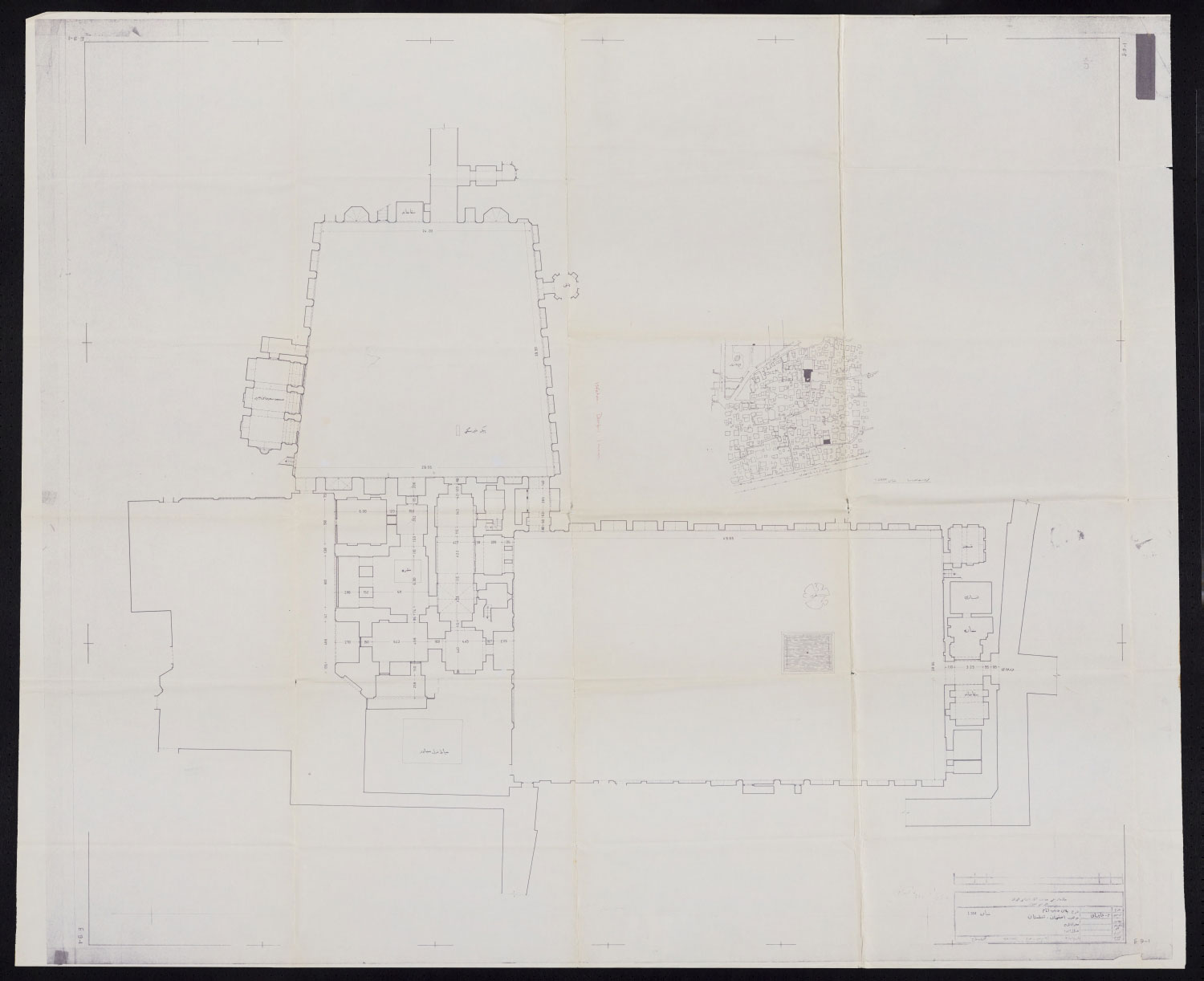 Darb-i Imam - Plan of complex, with drawing of location in surrounding neighborhood (Dardasht).