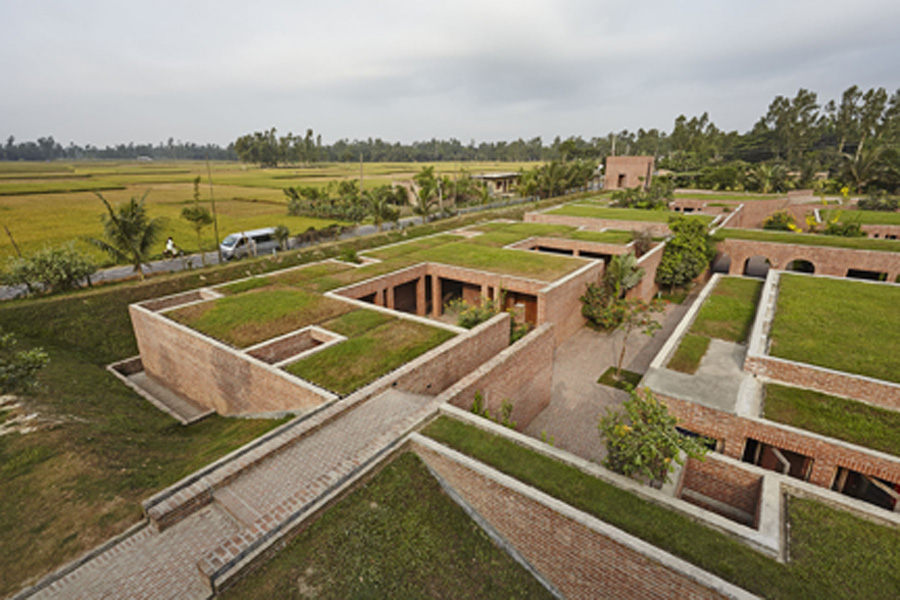 Located near the Brahma-Jamuna River, the Friendship Centre is a training facility for a non-government organization in the flatlands of rural, northern Bangladesh







