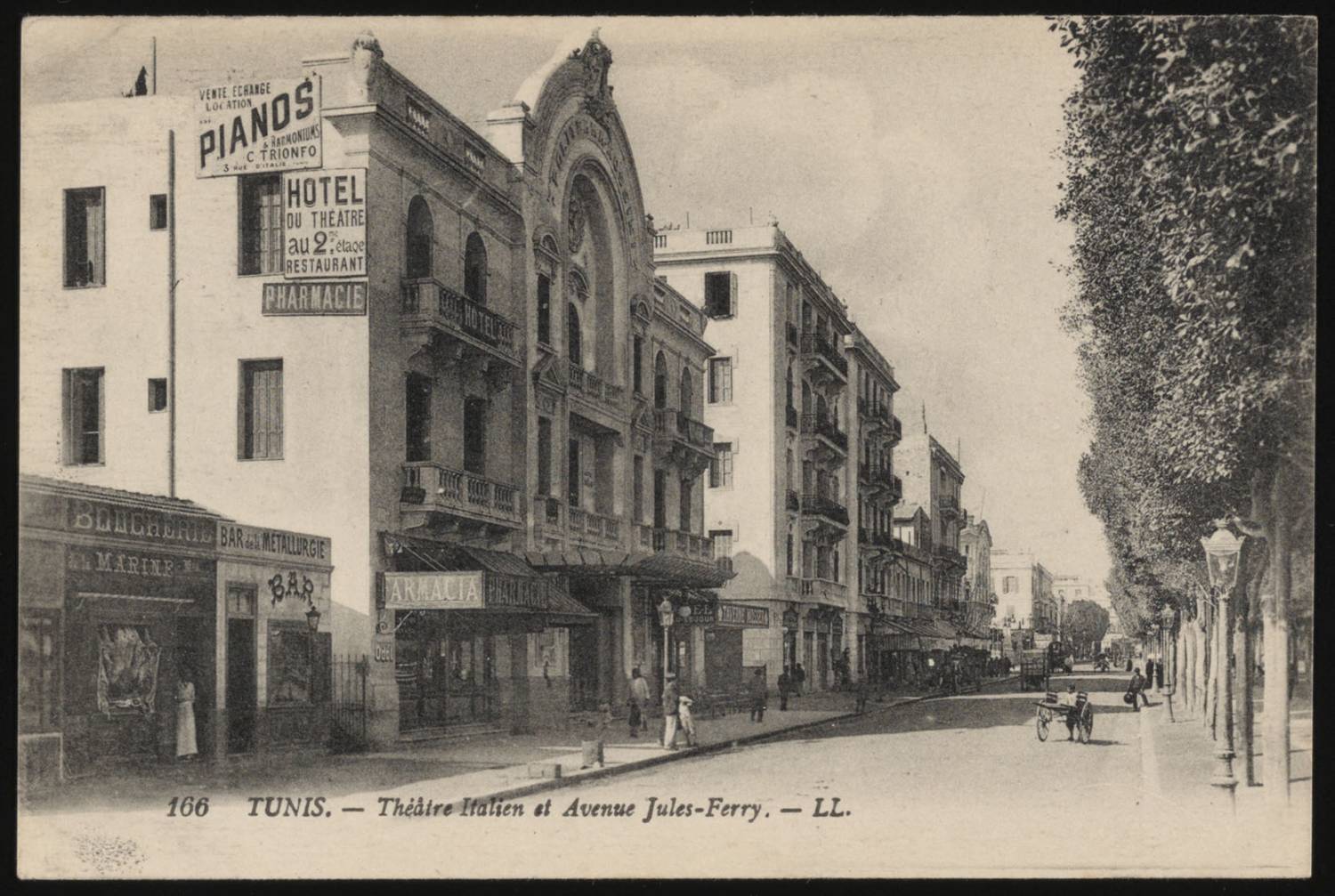 View down the street in front of the Municipal Theater, formerly the Italian Theater