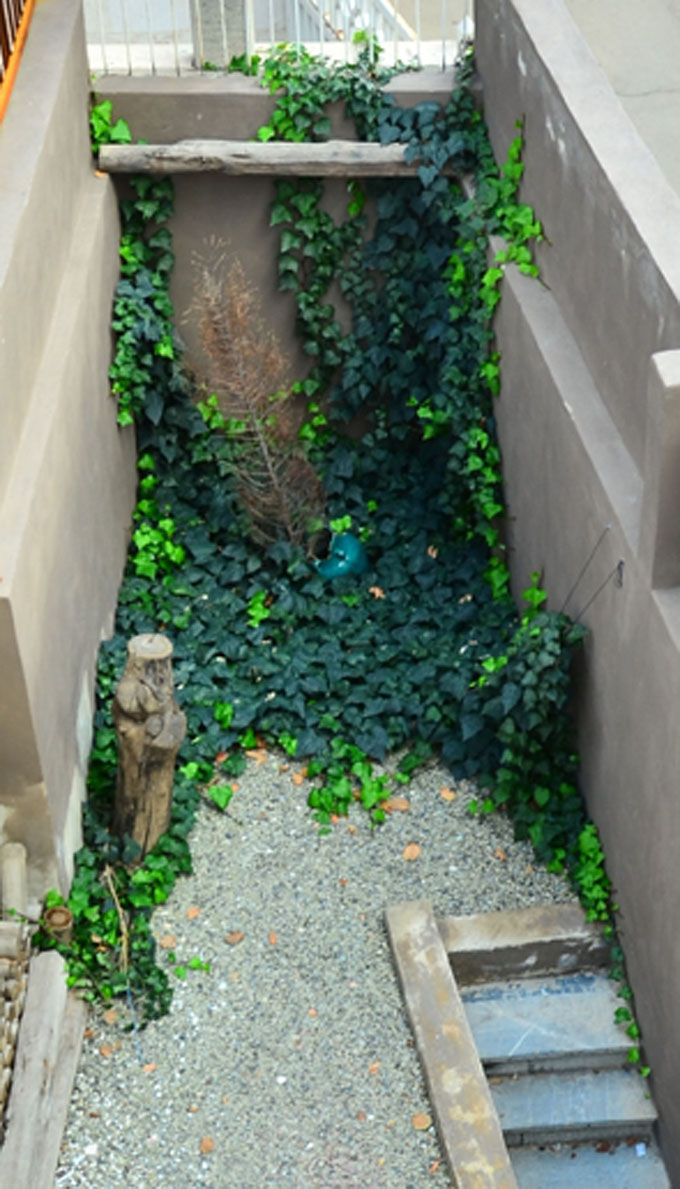 Top view of the small courtyard