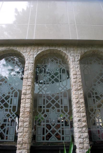 Glass windows decorated with Islamic pattern