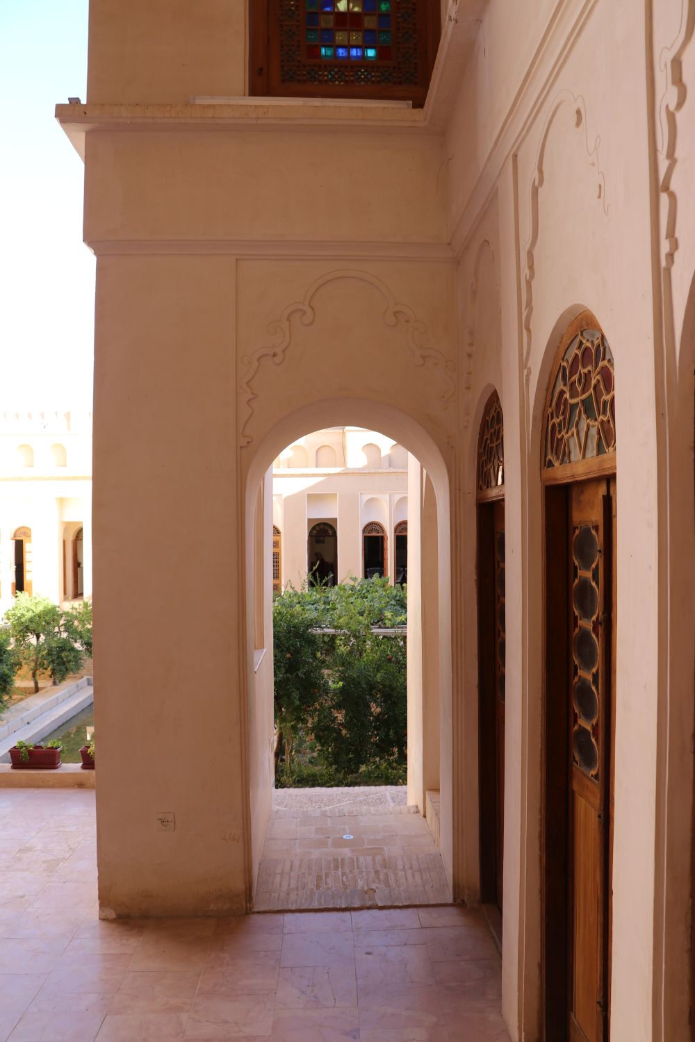 View of terrace to courtyard.
