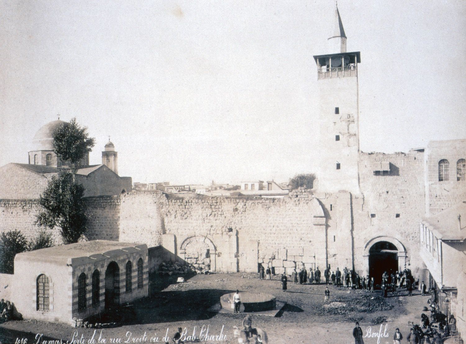 Historical views. "Bab Sharqi, exterior view of the walls"