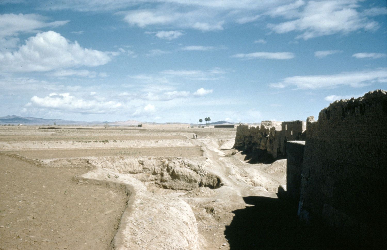 View of city walls of Na'in, Iran.