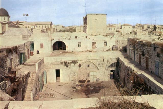 General view from the south, showing northern side of Khan al-Sultan courtyard