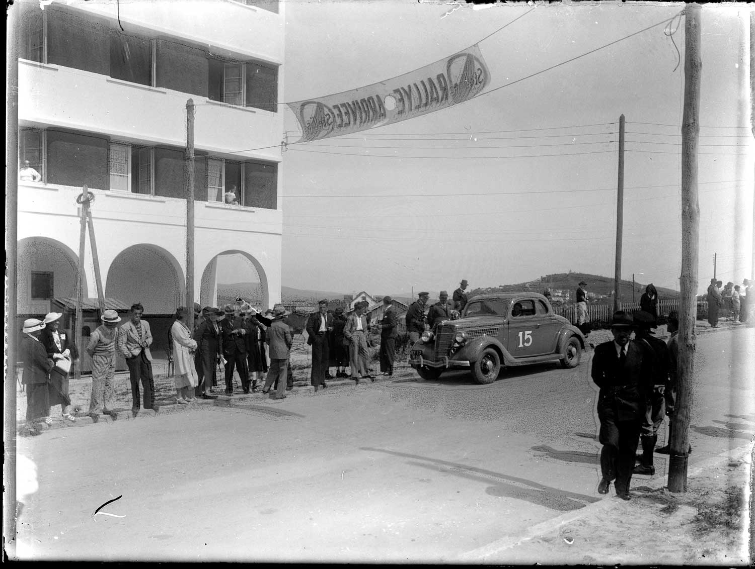 View of the finish line of a rally