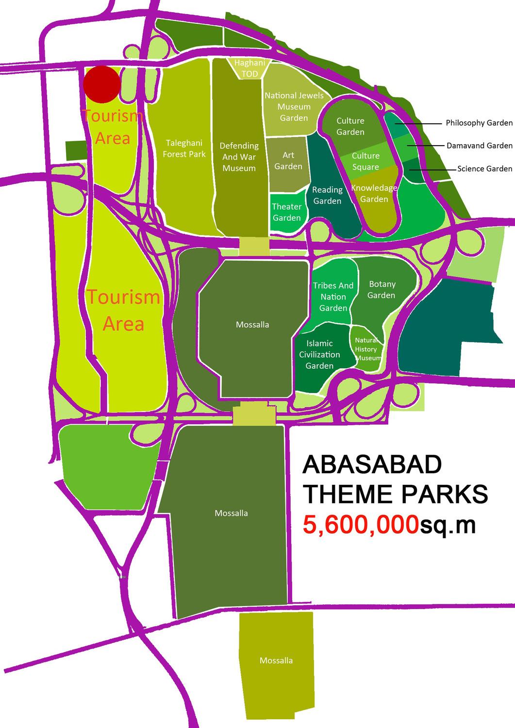 Abbasabad thematic parks and location of Abo - Atash