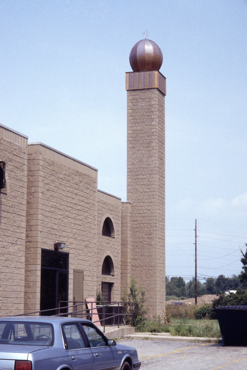 View with minaret on northeast corner of building