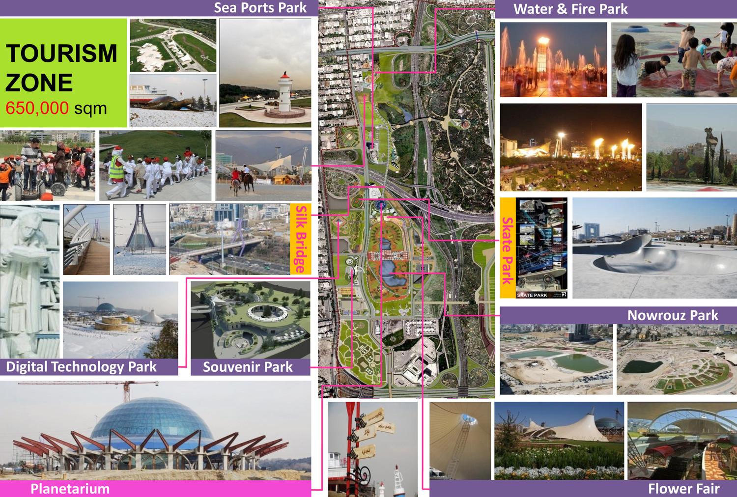 Plan of tourism zone and related pictures