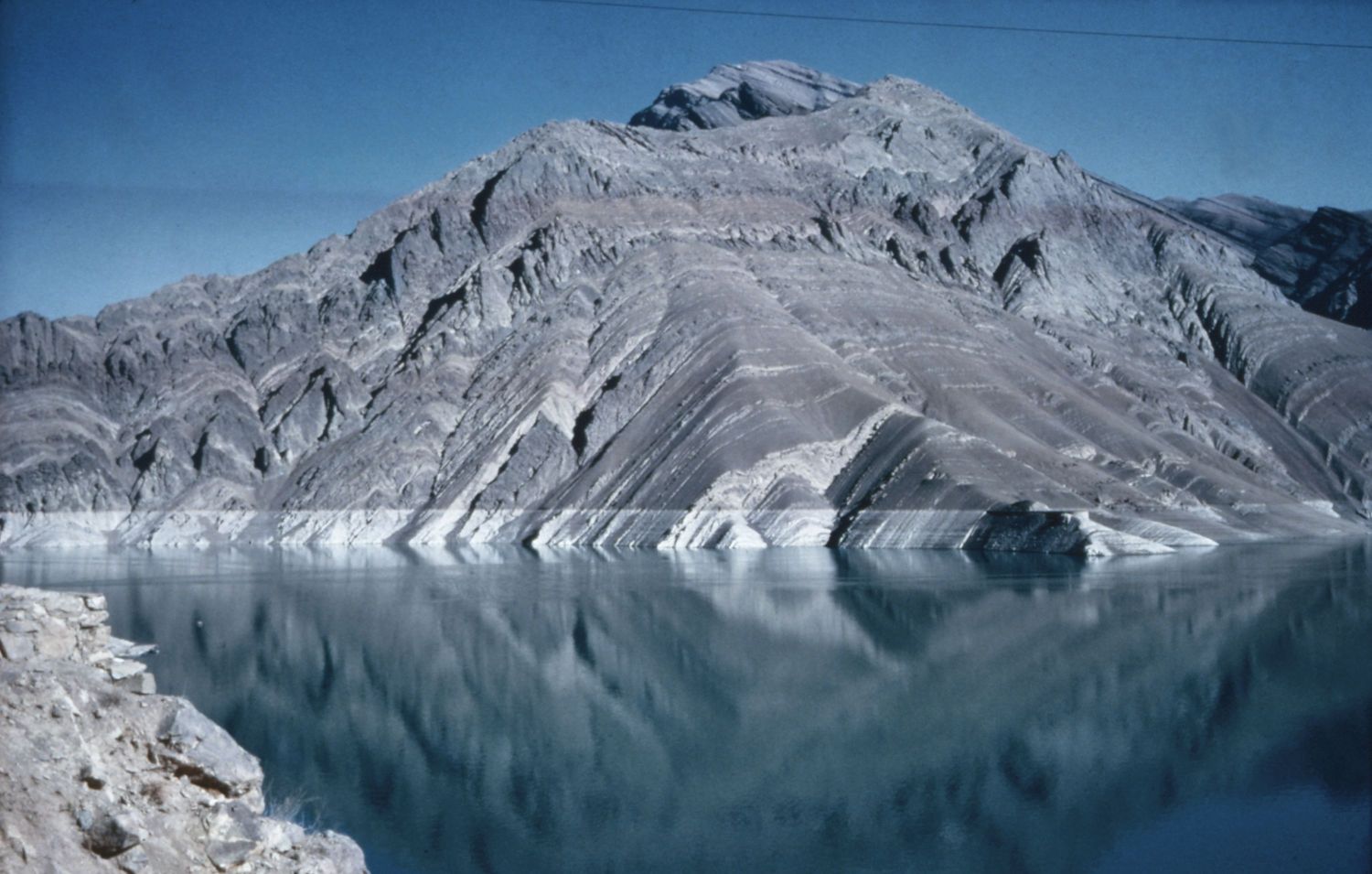 View of reservoir above Karaj Dam in Alborz Province, Iran.