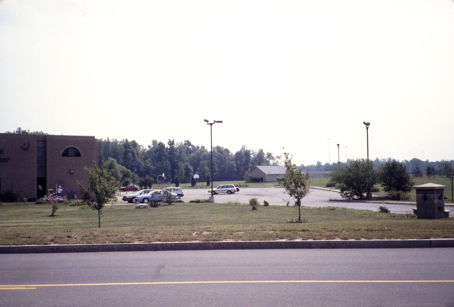 North corner of building and parking lot, prior to expansion