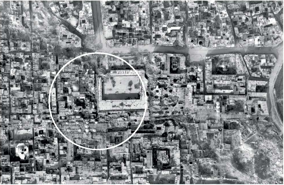 Souk al-Saqatiyya Rehabilitation - <p>satellite photo showing the location of the Central Souk in Aleppo</p>