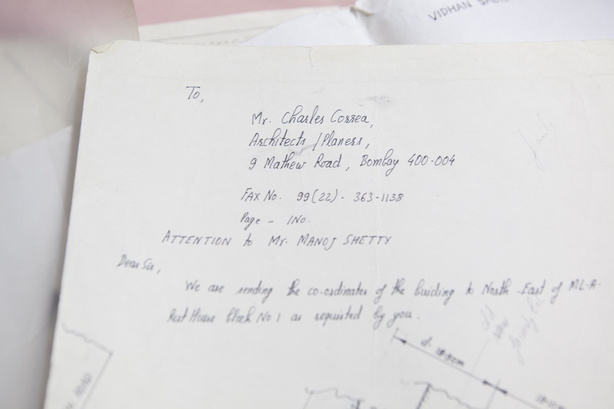 <p>Photograph of letters exchanged between the site design team and Mr Narinder Singh who was one of the site engineers at that time.&nbsp;</p><p><br></p><p><br></p>