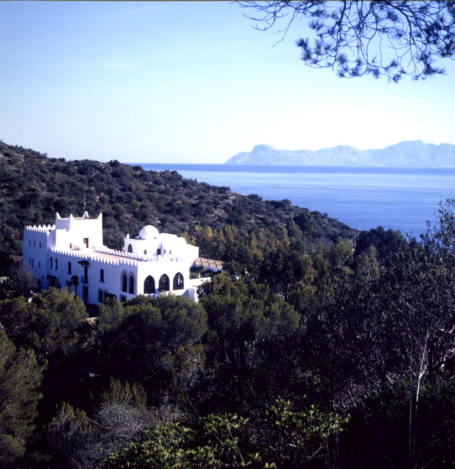 Aerial view over villa, towards the southeast across Alcudia Bay