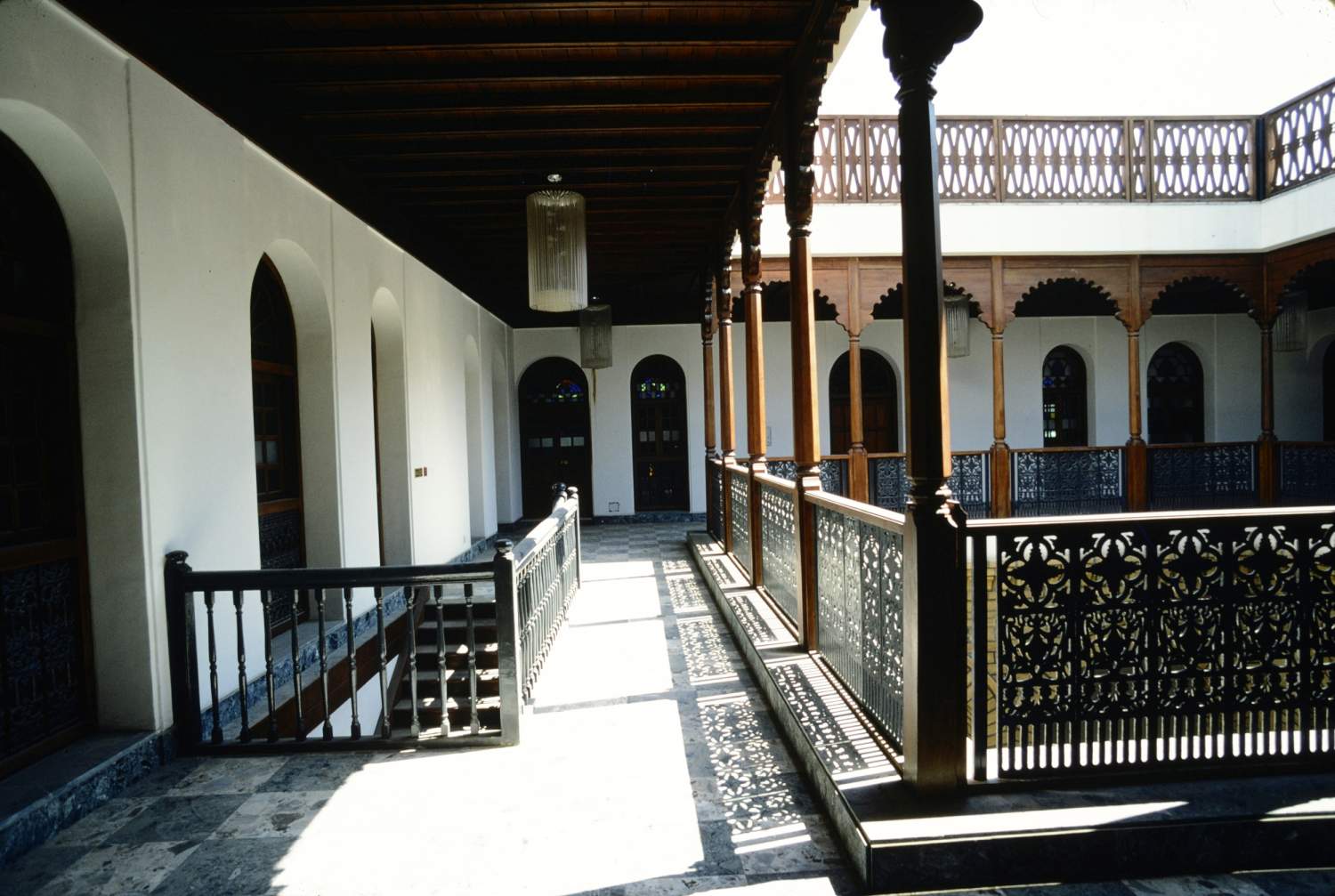Bayt al-Kharijiyya - <p>View along courtyard balcony</p>