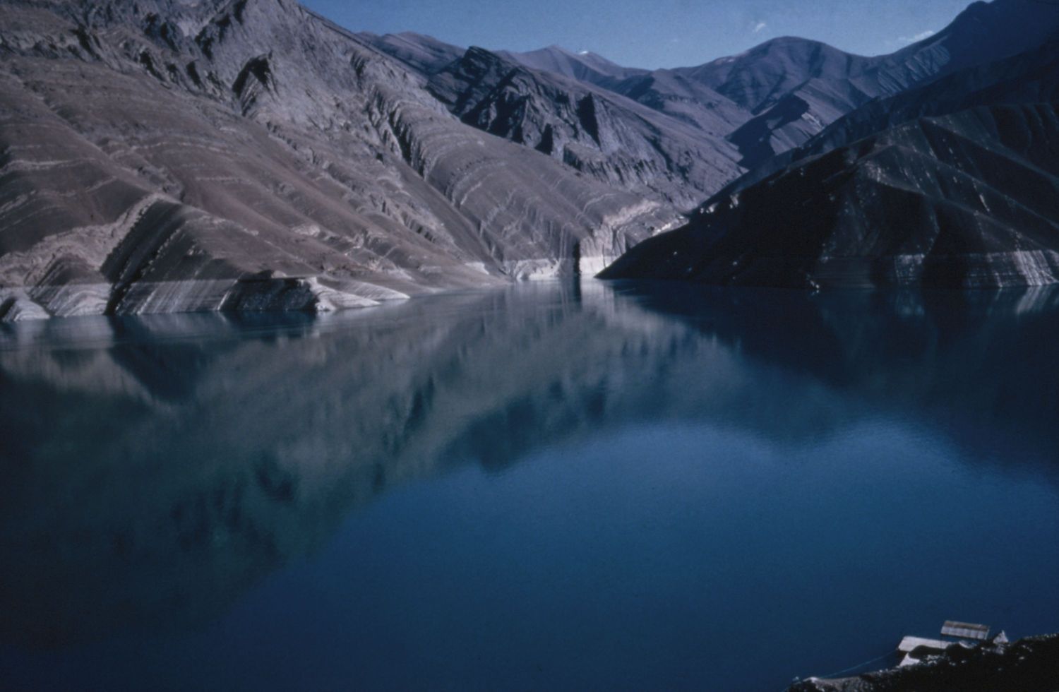 View of reservoir above Karaj Dam in Alburz Province, Iran.