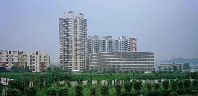 <p>General view of the urban Tulou at the outskirts of Guangzhou city</p>